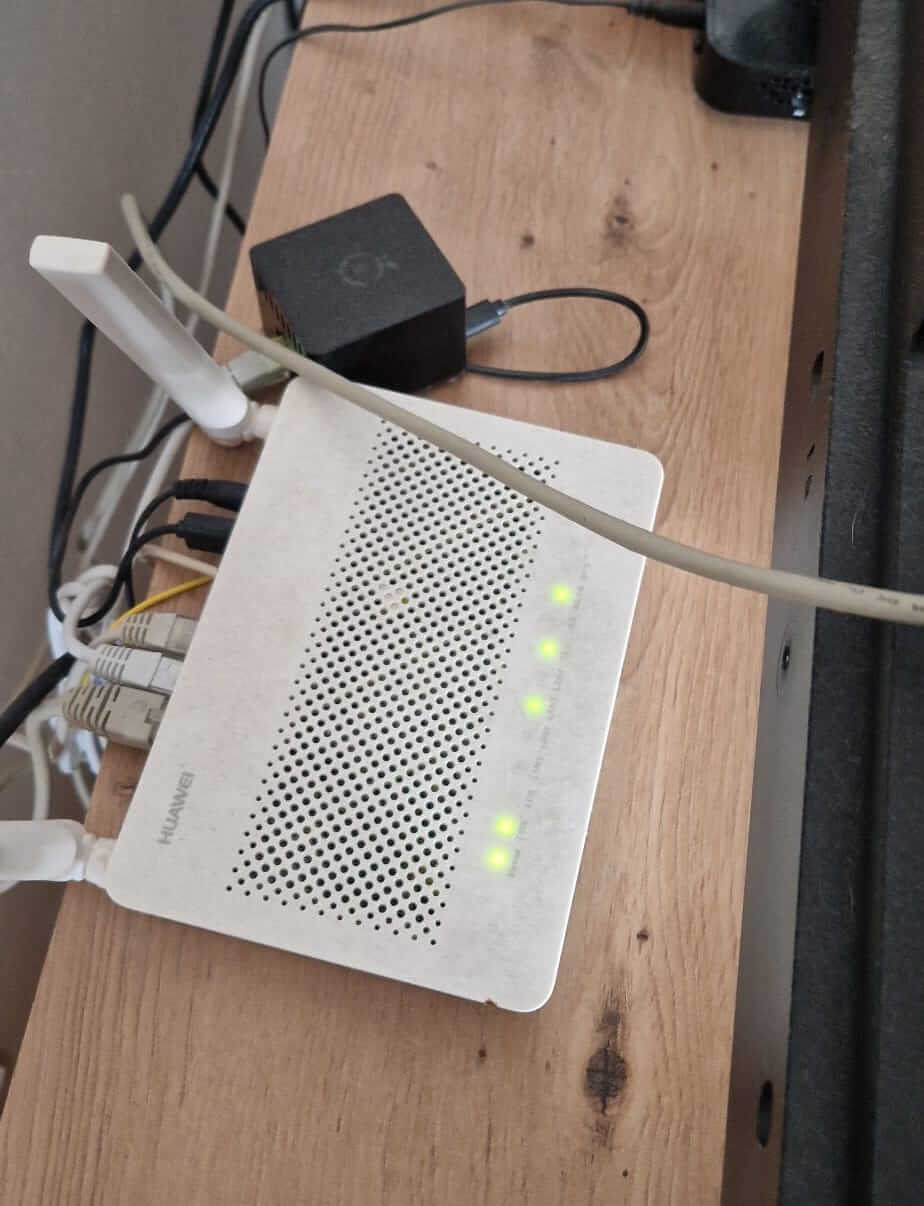 Image showing Orange Pi server connected to a router